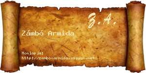Zámbó Armida névjegykártya